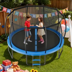 VEVOR Outdoor Trampoline, 16FT Recreational Trampoline, ASTM Approved Trampolines with Enclosure Net & Thickened Pad, Max 475 lbs Weight Capacity, Anti-Rust Backyard Trampolines for Kids & Adults