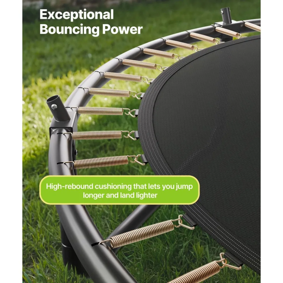 VEVOR Outdoor Trampoline, 16FT Recreational Trampoline, ASTM Approved Trampolines with Enclosure Net & Thickened Pad, Max 475 lbs Weight Capacity, Anti-Rust Backyard Trampolines for Kids & Adults
