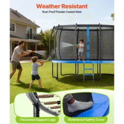 VEVOR Outdoor Trampoline, 16FT Recreational Trampoline, ASTM Approved Trampolines with Enclosure Net & Thickened Pad, Max 475 lbs Weight Capacity, Anti-Rust Backyard Trampolines for Kids & Adults