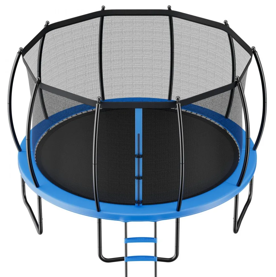 VEVOR Outdoor Trampoline, 16FT Recreational Trampoline, ASTM Approved Trampolines with Enclosure Net & Thickened Pad, Max 475 lbs Weight Capacity, Anti-Rust Backyard Trampolines for Kids & Adults