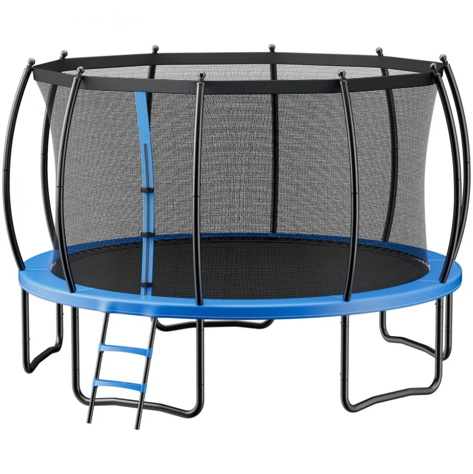 VEVOR Outdoor Trampoline, 16FT Recreational Trampoline, ASTM Approved Trampolines with Enclosure Net & Thickened Pad, Max 475 lbs Weight Capacity, Anti-Rust Backyard Trampolines for Kids & Adults