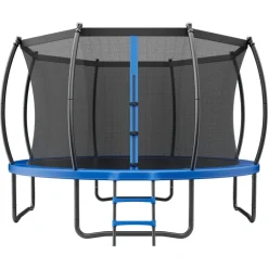 VEVOR Outdoor Trampoline, 15FT Recreational Trampoline, ASTM Approved Trampolines with Enclosure Net & Thickened Pad, Max 470 lbs Weight Capacity, Anti-Rust Backyard Trampolines for Kids & Adults