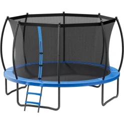 VEVOR Outdoor Trampoline, 15FT Recreational Trampoline, ASTM Approved Trampolines with Enclosure Net & Thickened Pad, Max 470 lbs Weight Capacity, Anti-Rust Backyard Trampolines for Kids & Adults