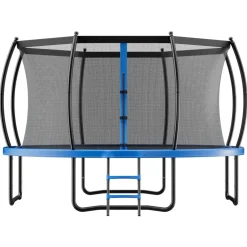 VEVOR Outdoor Trampoline, 14FT Recreational Trampoline, ASTM Approved Trampolines with Enclosure Net & Thickened Pad, Max 450 lbs Weight Capacity, Anti-Rust Backyard Trampolines for Kids & Adults