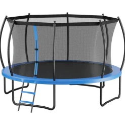VEVOR Outdoor Trampoline, 14FT Recreational Trampoline, ASTM Approved Trampolines with Enclosure Net & Thickened Pad, Max 450 lbs Weight Capacity, Anti-Rust Backyard Trampolines for Kids & Adults