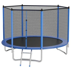VEVOR Outdoor Trampoline, 8FT Round Recreational Trampoline with Enclosure Net, ASTM Approved, Heavy Duty Trampolines, Max 265 lbs Weight Capacity, Anti-Rust Backyard Trampolines for Kids & Adults