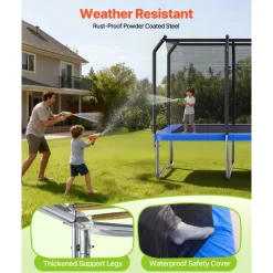 VEVOR Outdoor Trampoline, 8 x 14FT Rectangle Trampoline, ASTM Approved  Recreational Trampolines with Enclosure Net, Max 265 lbs Weight Capacity, Anti-Rust Rectangular Trampolines for Kids & Adults