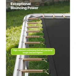 VEVOR Outdoor Trampoline, 8 x 14FT Rectangle Trampoline, ASTM Approved  Recreational Trampolines with Enclosure Net, Max 265 lbs Weight Capacity, Anti-Rust Rectangular Trampolines for Kids & Adults