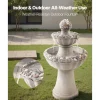 VEVOR Outdoor Water Fountain, 31.5 in Height Fountain and Waterfall, 5-Tier Floor Standing Bowl-Shaped Cascading Fountains with LED Light and Pump, for Outdoor Indoor Garden, Home, Patio & Backyard