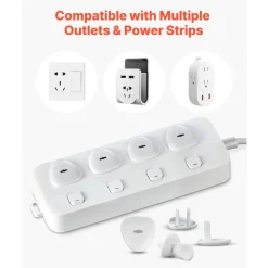 VEVOR Outlet Covers, 70 Pack, Plug Covers for Electrical Outlets, Secure Electric Socket Protector Caps with Shock Prevention, Easy Installation, Insulated ABS, for Home Wall Power Sockets, White
