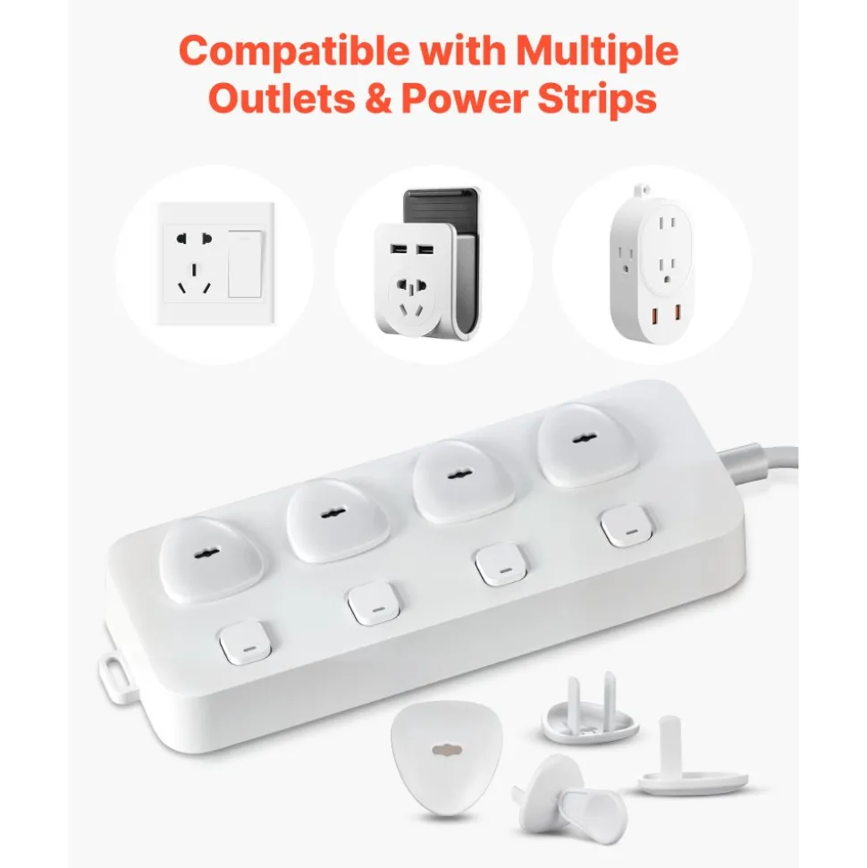 VEVOR Outlet Covers, 70 Pack, Plug Covers for Electrical Outlets, Secure Electric Socket Protector Caps with Shock Prevention, Easy Installation, Insulated ABS, for Home Wall Power Sockets, White