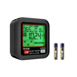 VEVOR Outlet Tester, Electrical GFCI Trip Tester, LCD Display Receptacle Detector for 7 Common Wiring Faults, 3 Prong Socket Detector with Auto Shutoff & Low Battery Indicator, CAT II 300V Rating