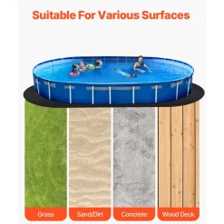 VEVOR Oval Pool Liner Pad, 12 x 24 ft Pool Liner Pad for Above Ground Swimming Pools, Extra-Thick Pool Mat, Prevents Punctures, Recycled Geotextile Material Underlayment Pad, Extend Liner Life