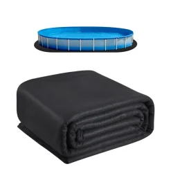 VEVOR Oval Pool Liner Pad, 12 x 24 ft Pool Liner Pad for Above Ground Swimming Pools, Extra-Thick Pool Mat, Prevents Punctures, Recycled Geotextile Material Underlayment Pad, Extend Liner Life
