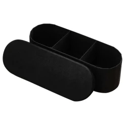 VEVOR Oval Storage Ottoman Bench, Foldable Teddy Fleece End of Bed Bench, Folding Upholstered Bed Ottoman Chest with Large Storage Space, Supports 660 lbs, for Living Room, Bedroom, Entryway, Black