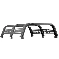 VEVOR Overland Truck Bed Rack, 54.3-68.3 in Width, Adjustable Overland Bed Cargo Rack with Sidebar and 900 lbs Static Load Capacity, Heavy Duty Steel, Compatible with Full Size and Mid-Size Trucks