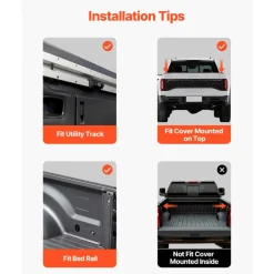 VEVOR Overland Truck Bed Rack, 51.2-65.4 in Width, Adjustable Overland Bed Cargo Rack with Sidebar, 900 lbs Static Capacity, Compatible with Mid-Size Trucks Tacoma/Ranger/Gladiator JT/Colorado