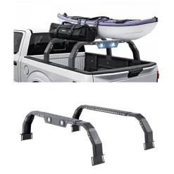 VEVOR Overland Truck Bed Rack, 14.4-17.3 in Height, Adjustable Bed Cargo Rack with Security LED Light, Compatible with Ram 1500/Tundra/Silverado 1500/F150/Gladiator JT/Colorado/Canyon/Ranger/Maverick
