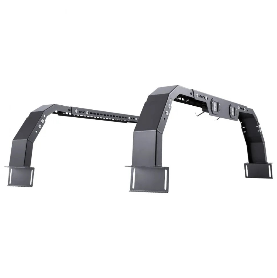 VEVOR Overland Truck Bed Rack, 14.4-17.3 in Height, Adjustable Bed Cargo Rack with Security LED Light, Compatible with Ram 1500/Tundra/Silverado 1500/F150/Gladiator JT/Colorado/Canyon/Ranger/Maverick