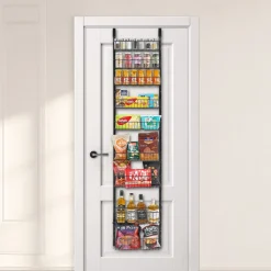 VEVOR Over the Door Pantry Organizer, 9-Tier Pantry Organization and Storage, Heavy-Duty Steel Hanging Spice Rack, Adjustable Wall Seasoning Shelves, for Home Kitchen Laundry Room Bathroom, Black