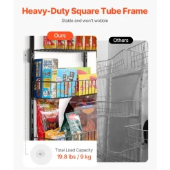 VEVOR Over the Door Pantry Organizer, 8-Tier Pantry Organization and Storage, Heavy-Duty Steel Hanging Spice Rack, Adjustable Wall Seasoning Shelves, for Home Kitchen Laundry Room Bathroom, White