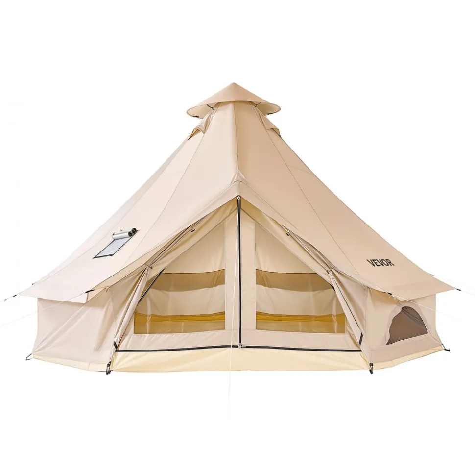 VEVOR Oxford Bell Tent, 4 Seasons 9.84 ft Yurt Tent for Camping with Stove Jack, Waterproof Breathable Holds up to 3 People with Zipped Detachable Floor, Family Camping Glamping Outdoor Hunting Party