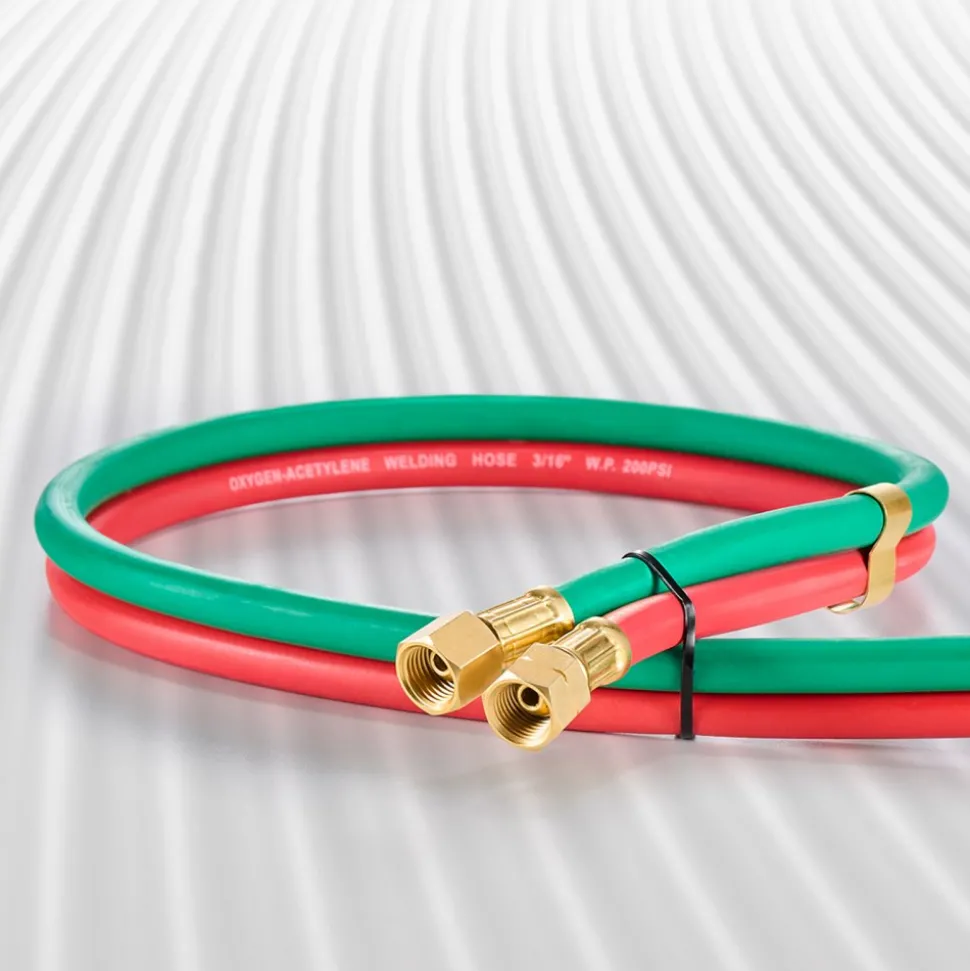 VEVOR Oxygen Acetylene Hose, 1/4-Inch x 25FT Oxy Acetylene Hose with 9/16"-18 LH/RH B Fittings, R Grade Welding Torch Twin Hose with 300PSI Maximum Working Pressure for Cutting Soldering Brazing