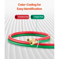 VEVOR Oxygen Acetylene Hose, 1/4-Inch x 100FT Oxy Acetylene Hose with 9/16