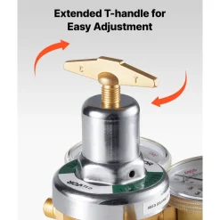 VEVOR Oxygen Acetylene Regulator Set, Oxy-Acetylene Regulators, 0-4000PSI and 0-400PSI Welding Gas Gauges with CGA-540/CGA-510 Inlet Connection & 9/16