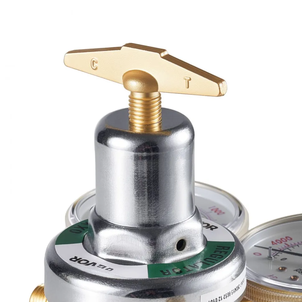 VEVOR Oxygen Acetylene Regulator Set, Oxy-Acetylene Regulators, 0-4000PSI and 0-400PSI Welding Gas Gauges with CGA-540/CGA-510 Inlet Connection & 9/16"-18 Outlet Connection, T-Handle Adjustment