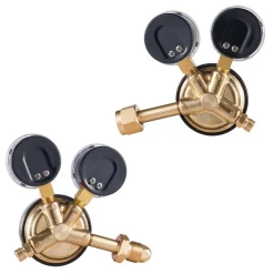 VEVOR Oxygen Acetylene Regulator Set, Oxy-Acetylene Regulators, 0-4000PSI and 0-400PSI Welding Gas Gauges with CGA-540/CGA-200 Inlet Connection & 3/8