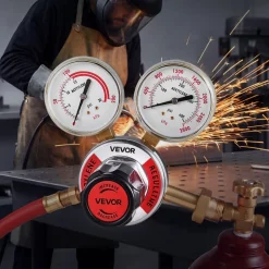 VEVOR Oxygen Acetylene Regulator Set, Oxy-Acetylene Regulators, 0-4000PSI and 0-400PSI Welding Gas Gauges with CGA-540/CGA-200 Inlet Connection & 3/8