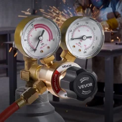 VEVOR Oxygen Acetylene Regulator Set, Oxy-Acetylene Regulators, 0-4000PSI and 0-400PSI Welding Gas Gauges with CGA-540/CGA-200 Inlet Connection & 9/16