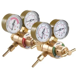 VEVOR Oxygen Acetylene Regulator Set, Oxy-Acetylene Regulators, 0-4000PSI and 0-400PSI Welding Gas Gauges with CGA-540/CGA-200 Inlet Connection & 9/16