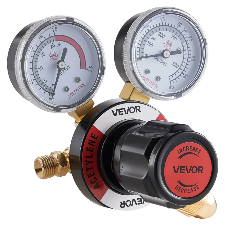 VEVOR Oxygen Acetylene Torch Kit with Check Valves, Gas Welding Cutting Torch Kit, Professional Oxy Acetylene Brazing Set with 15FT Twin-Hose, 2 Cutting Tips, 2 Welding Tips & 2 Precise Regulators