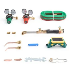 VEVOR Oxygen Acetylene Torch Kit with Check Valves, Gas Welding Cutting Torch Kit, Heavy Duty Professional Oxy Acetylene Brazing Set with 15FT Twin-Hose, 2 Cutting Tips, Welding Tips & Gas Regulators