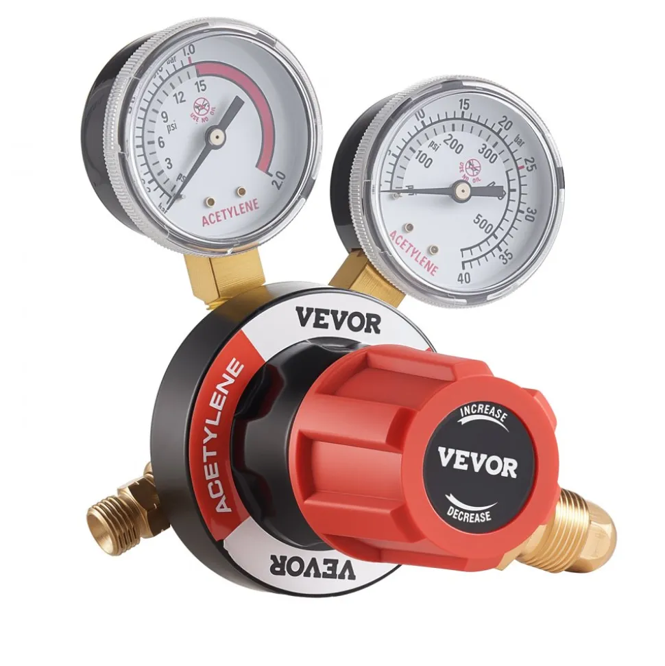 VEVOR Oxygen Acetylene Torch Kit with Check Valves, Gas Welding Cutting Torch Kit, Heavy Duty Professional Oxy Acetylene Brazing Set with 15FT Twin-Hose, 2 Cutting Tips, Welding Tips & Gas Regulators