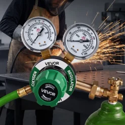 VEVOR Oxygen Regulator, Precise Oxy Regulator, 0-4000PSI Welding Gas Gauge with CGA-540 Inlet Connection & 9/16
