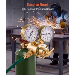 VEVOR Oxygen Regulator, Precise Oxy Regulator, 0-4000PSI Welding Gas Gauge with CGA-540 Inlet Connection & 9/16