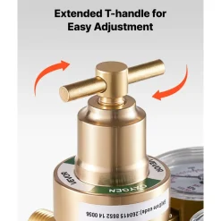 VEVOR Oxygen Regulator, Precise Oxy Regulator, 0-4000PSI Welding Gas Gauge with CGA-540 Inlet Connection & 9/16