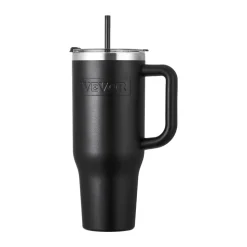 VEVOR 40 oz Insulated Water Bottle, Stainless Steel Sports Coffee Cup with Lid, Handheld Travel Coffee Mug Double Walled, Camping Hydration Flask Leakproof, for Indoor/Outdoor School, Work, Black