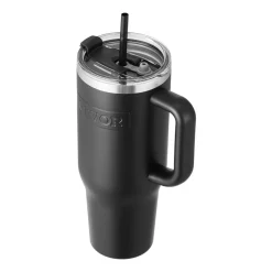 VEVOR 40 oz Insulated Water Bottle, Stainless Steel Sports Coffee Cup with Lid, Handheld Travel Coffee Mug Double Walled, Camping Hydration Flask Leakproof, for Indoor/Outdoor School, Work, Black