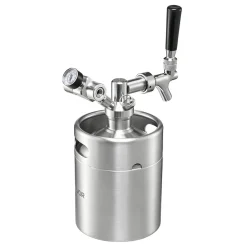 VEVOR 64oz Mini Keg, Pressurized Growler Tap System, 304 Stainless Steel Beer Kit, with Co2 Regulator, Self-Closing Faucet, Keeps Fresh and Carbonation for Homebrew, Craft and Draft Beer