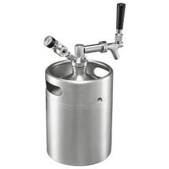 VEVOR 128oz Mini Keg, Pressurized Growler Tap System, 304 Stainless Steel Beer Kit, with Co2 Regulator, Self-Closing Faucet, Keeps Fresh and Carbonation for Homebrew, Craft and Draft Beer