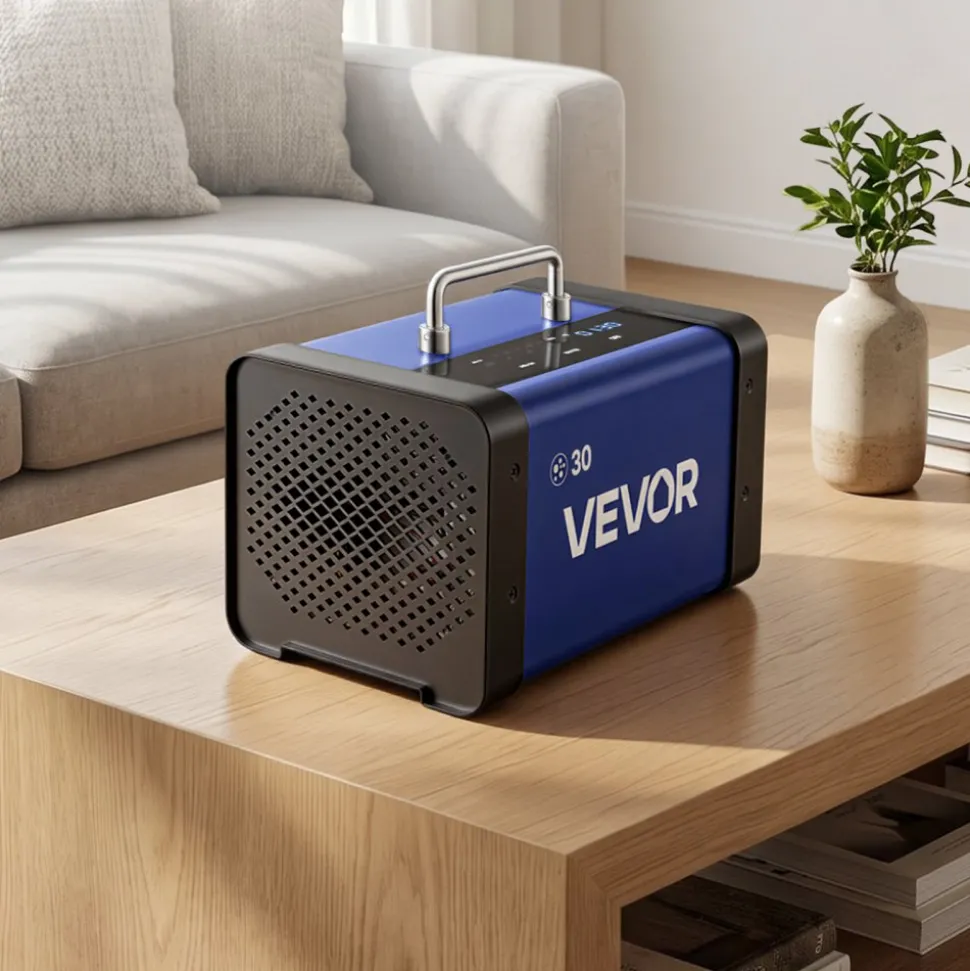 VEVOR Ozone Generator, 30000mg/h Commercial Ozone Machine, with 15s Delayed Start & Dual-Hose Water Mode & LCD Touchscreen, Industrial Deodorizer for Car, Smoke, Home Odors, Up to 2700 sq.ft