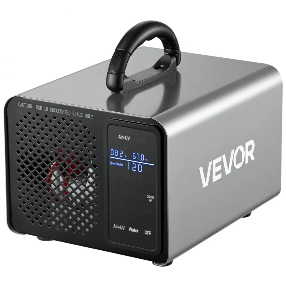 VEVOR Ozone Generator, 36000mg/h Commercial Ozone Machine, 15s Delayed Start & Timer & Rotary Encoder Knob & Odor-Treatment Cycle Mode, Industrial Deodorizer for Car, Smoke Odorss,Up to 3200 sq.ft