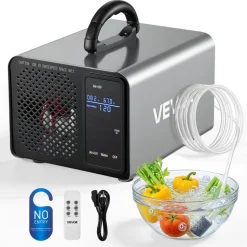 VEVOR Ozone Generator, 36000mg/h Commercial Ozone Machine, 15s Delayed Start & Timer & Rotary Encoder Knob & Odor-Treatment Cycle Mode, Industrial Deodorizer for Car, Smoke Odorss,Up to 3200 sq.ft