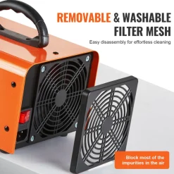 VEVOR Ozone Generator, 12000mg/h Ozone Machine Remover, High Capacity Commercial/Industrial Ozone Generator Machine, Home Air Ionizers Deodorizer with 0-120 min Time Setting for Rooms, Cars, Pets