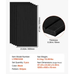 VEVOR 18 Pack Acoustic Panels with Self Adhesive, 11.8 x 11.8 x 0.4 inch Sound Proof Foam Panels, Polyester Fiber Soundproof Wall Panels High Density, for Home, Studio, Office, Theater, Black