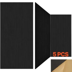 VEVOR 18 Pack Acoustic Panels with Self Adhesive, 11.8 x 11.8 x 0.4 inch Sound Proof Foam Panels, Polyester Fiber Soundproof Wall Panels High Density, for Home, Studio, Office, Theater, Black